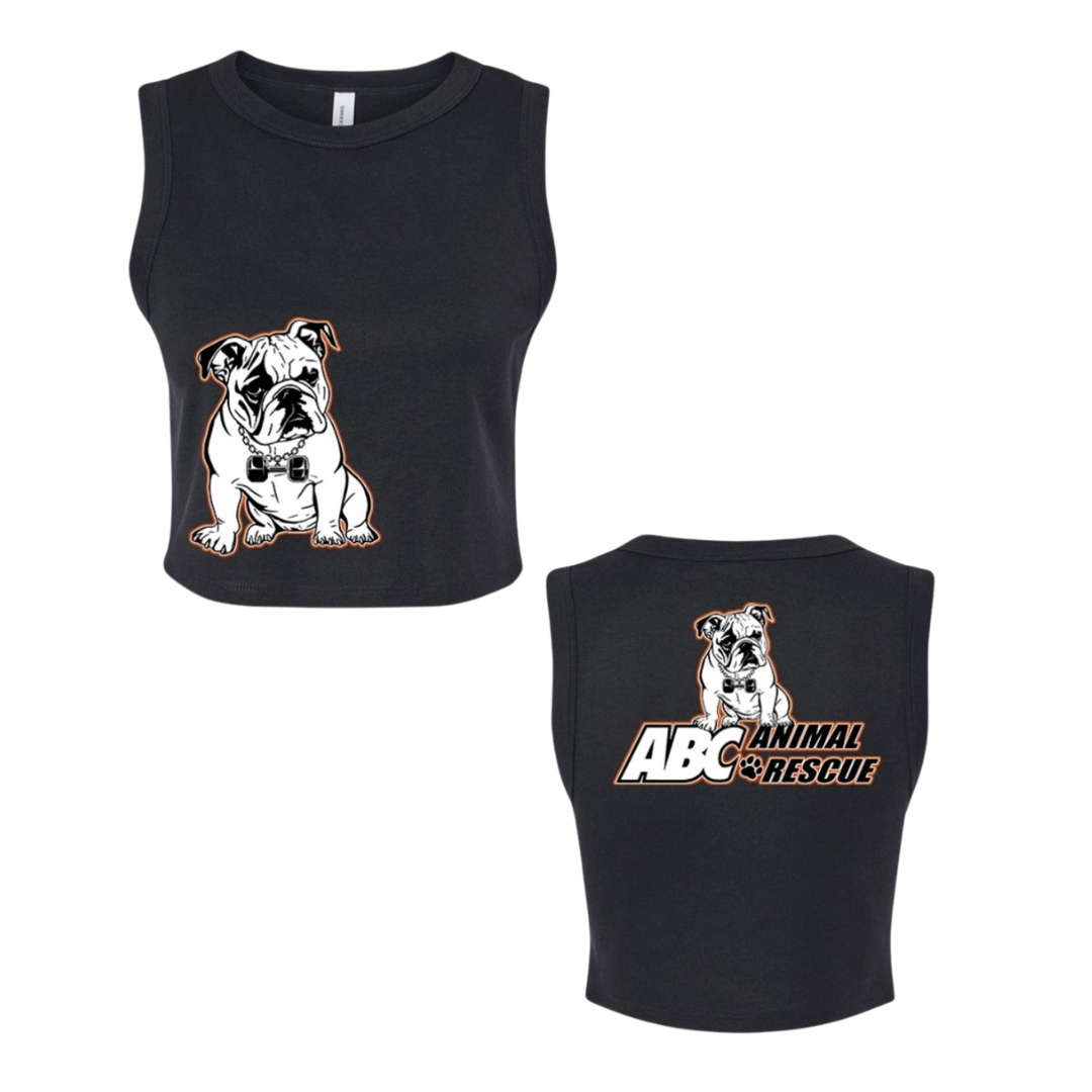 ABC Animal Rescue Sleeveless Crop T-shirt Black  2 colors