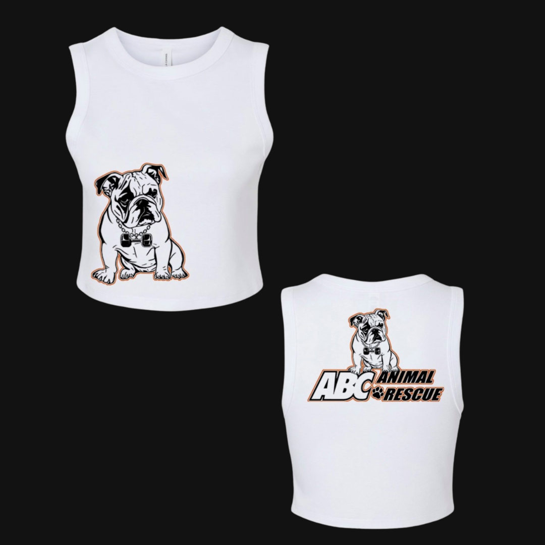 ABC Animal Rescue Sleeveless Crop T-shirt Black  2 colors