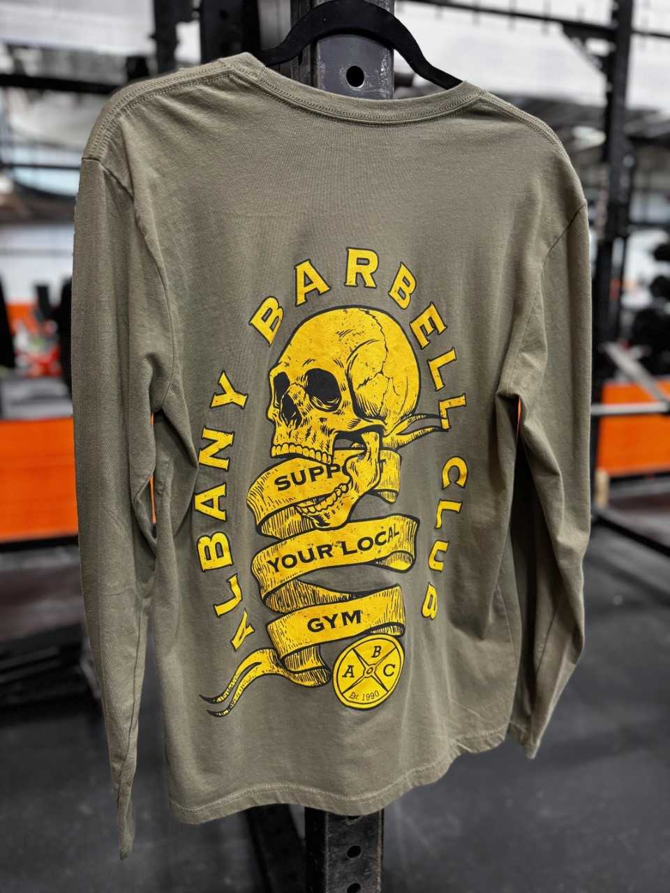 Skull and Scroll Long Sleeve T-Shirt SAGE GREEN 2 Colors