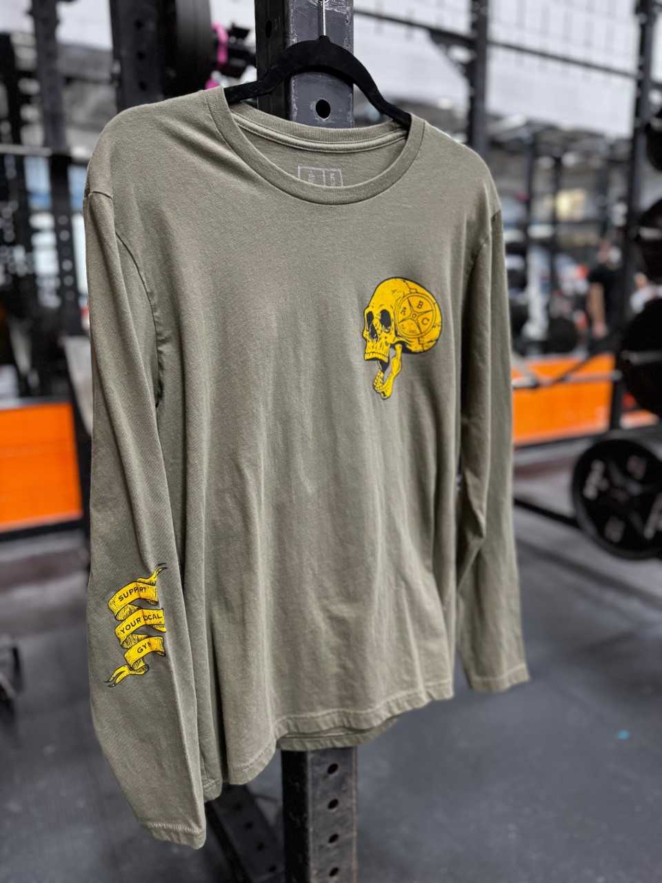 Skull and Scroll Long Sleeve T-Shirt SAGE GREEN 2 Colors