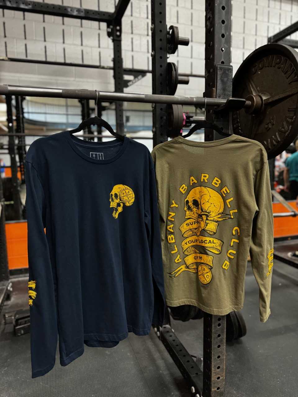 Skull and Scroll Long Sleeve T-Shirt SAGE GREEN 2 Colors